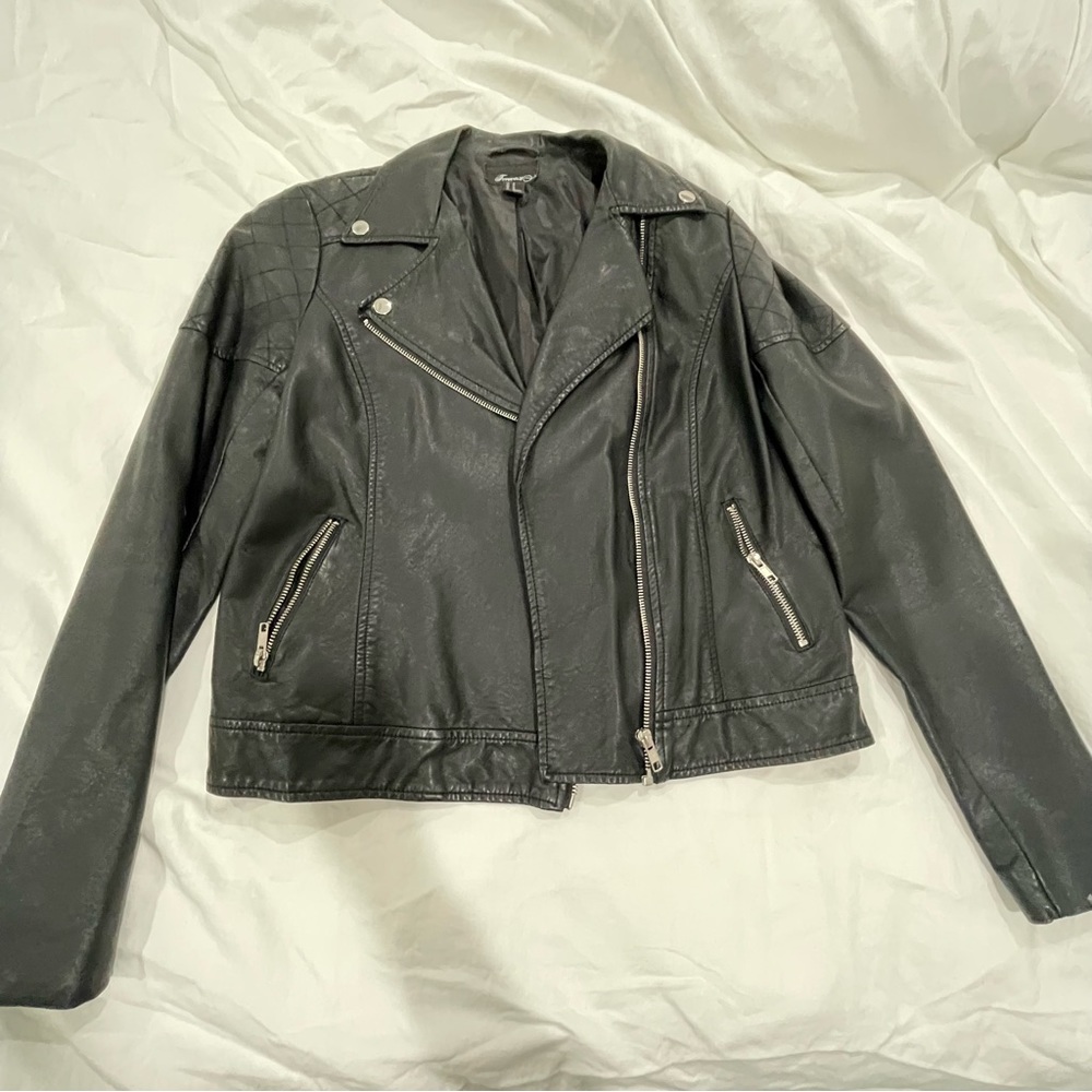 Faux Leather Black Moto Jacket